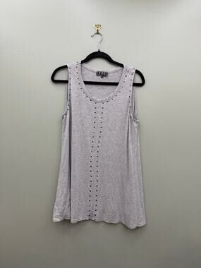 POL Studded Sleeveless Tank Top Gray Swing Tunic Size Small
